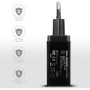Axagon įkroviklis ACU-QS24 24W, 2x USB QC3.0, 5V-1.2A, 100-240V, juodas, energijos apsauga