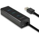 Axagon USB centras HUE-S2B 4 USB 3.0 prievadai, 30 cm laidas, 2A įkrovimas, matinė korpusas