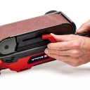 Lentes slīpma&scaron;īna TE-BS 850 E, EINHELL, 4466245, 850 W, 400 m/min, 140 mm x 75 mm slīpē&scaron;anas virsma, 3 slīpē&scaron;anas lentes 533 x 75 mm (P80)