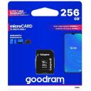 Goodram m&auml;lukaart microSD M1AA-2560R12, 256GB, UHS-I, 100MB/s, 10MB/s, SD adapter, must, l&ouml;&ouml;gikindel, veekindel