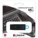 Kingston USB m&auml;lupulk DataTraveler Exodia DTX/64GB, 64 GB, USB Type-A, must sinise aktsendiga, kaitsekork, suur aas