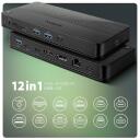 Axagon dokas HMC-U4, USB4 40Gbps, 3x USB-A, 2x USB-C, HDMI 8K/30Hz, DP, RJ-45, SD/mSD, audio, PD 100W