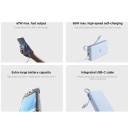 Compact external power bank with 67W fast charging and an integrated USB-C cable, 20000 mAh Power Bank Ice Blue BHR08O8GL Xiaomi