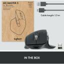 Logitech optiline hiir MASTER 3S 910-006582, 8000 DPI, 7 nuppu, Bluetooth, laaditav, ergonoomiline disain, vaikne klikk