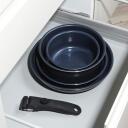 Russell Hobbs Pannu komplekts RH03319EU7, 22cm, 26cm, 16cm, 20cm, tum&scaron;i zils, alumīnijs, noņemams rokturis, keramikas nepiedego&scaron;s