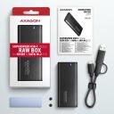 Axagon SSD korpus EEM2-SB2 USB-C 3.2 Gen 2, M.2 NVMe/SATA, must, 94 x 41 x 10 mm