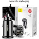 Baseus Auto Laadija, CCALL-ML01, 2xUSB, 5V, 3.1A, 15W, must, 2 laadimisporti