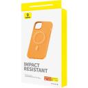 Baseus Magnetiline telefoni korpus iPhone 15 Plus P60157305713-02, oranž, N52 magnetid, PU nahk, &otilde;huke disain