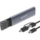 Sandberg Korpusas M.2+NVMe SSD 136-39, 1.8", 10Gb/s, aliuminis, USB-C, USB-A, prievadų i&scaron;pjovos