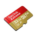 Карта памяти microSDHC Extreme 32GB для экшн-камер и дронов с SD адаптером до 100MB/s A1 Class 10 V30 UHS-I U3 SDSQXAF-032G-GN6AA SanDisk