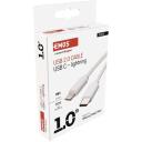 Emos USB кабель SM7015W, 1м, белый, 2.0, 27W, 3A, 480Mbit/s, PVC, сертифицированный MFi, для зарядки/передачи данных