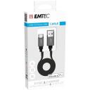Emtec kaabel USB-A micro-USB ECCHAT700MB, 1.2m, 12W, 2.4A, 480Mbit/s, hall, must, lame kaabel
