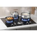 Iseasy gāzes plīts MGBG-654A, 4 degļi, 3.3 kW, 2.7 kW, 1.75 kW, 1 kW, dro&scaron;ības vārsts, stikla panelis 8 mm