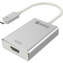Sandberg Adapteris 136-12, 4K/60Hz, USB-C, HDMI, 16:9, USB Power Delivery, RoHS