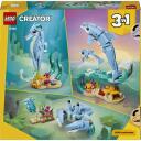 Lego Konstruktors 3in1 31385, 542 gab., dzīvnieki, delfīni, jūraszirdziņ&scaron;, krabis, kustīgas daļas