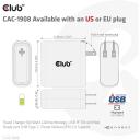 Club3D laadija CAC-1908EU 100W, USB Type-C, PD 3.0, 100-240VAC, 5V/9V/12V/15V &le; 3A, 20V &le; 5A, OCP, OVP, SCP, OTP