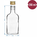 200 ml lameda klaaspudel keeratava korgiga BROWIN 631411, 10 tk.