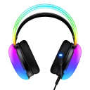 Onikuma X25 Gaming Headphones vadu spēļu austiņas 50 mm skaļruņi RGB LED apgaismojums ergonomisks dizains visos virzienos trok&scaron;ņu slāpējo&scaron;s mikrofons 3.5 mm + USB kabelis melns