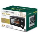 Esperanza Mini cepe&scaron;krāsns EKO007N, 10 L, 800 W, melna, mehāniskais taimeris, 250 &deg;C, 0.9 m vads, stikla durvis