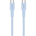 Кабель с подключением USB C к USB C быстрой зарядкой 60 Вт и цветной плетёной оплёткой OnWire 60CL C-C 60W COLOR Braided 1 m Голубой CND-CCAP60AB10LBL CANYON