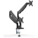 Digitus Lauahoidik DA-90395, 2x32'', 18kg, 33.5cm, must, VESA 75x75, 100x100, teras, plastmass, alumiinium