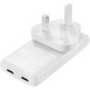 Sandberg Ceļojumu lādētājs 441-68, 2xUSB-C, 100-240V, 65W, 2 porti, Power Delivery, balta