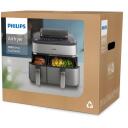 Philips Dual Basket Airfryer | NA555/00 5000 series | Power 2750 W | Capacity 9 L | RapidAir Plus | Silver