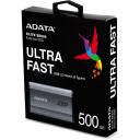 Adata V&auml;line SSD AELI-SE880-500GCGY 500GB, USB Type-C, 2000MB/s lugemise kiirus, 2000MB/s kirjutamise kiirus, hall