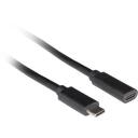 Lanberg USB-C M/F 3.1 kaabel CA-USBE-20CC-0015-BK, 1.5 m, 5 Gbps, 100 W, must, PVC, vask