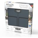 Adler Svarstyklės AD 8194s, 180 kg, 100 g, 4 jutikliai, USB Type-C, ličio jonų, LCD ekranas, juoda