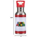 Paladone Super Mario metāla ūdens pudele PP8022NN, 500ml, nerūsējo&scaron;ais tērauds, salmiņ&scaron;, daudzkrāsaina