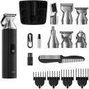 Manta Juuste ja habeme trimmer HT-01BK, 6 otsikut, 3-12mm, IPX7, USB-C, t&auml;psed terad, magnetilised otsikud