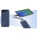 Navitel Power Bank PWR20 MX Blue, 20000mAh, 3.7V, 74Wh, 2 USB-A porti, kahepoolsed USB-C port