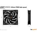 Be Quiet Вентилятор для корпуса Light Wings BL073, 120mm, 2500RPM, 88.86m&sup3;/h, 2.6mmH2O, PWM, ARGB подсветка