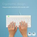 R-Go Tools klaviatuur RGOCOUSWDWH, QWERTY, kaabel, 1.6 m, valge, ergonoomiline disain, LED indikaatorid, kompaktne