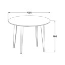 Ēdamistabas galds ROXBY, D105xH76cm, melns AC85624 Allit