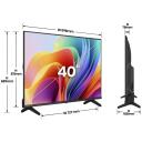 Hisense televizorius 40A4S, 40", FHD, VIDAA Smart OS, 1920 x 1080, 2xHDMI, 1xUSB, DTS Virtual:X, DVB-T2