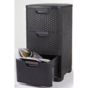 Kumode ar 3 atvilktnēm Style Curver 0806604210 33x38x60cm tumši brūna