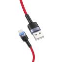 Tellur datu kabelis USB uz Lightning TLL155354, 1.2m, 5V/3A, 480Mbps, LED gaisma, izturīgs neilona apvalks