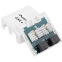 Lanberg Pinnale paigaldatav kast OU6-0002-W, 2x RJ45, 26-22 AWG, valge, varjestamata pistikud, T568A/B
