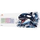 Baracuda Игровой комплект ORCA-W BGC-012, 101 клавиша, 7200 DPI, 6 кнопок, 1.5m кабель, белый цвет, подсветка