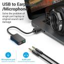 Vention USB 2-portne v&auml;line helikaart CDYB0 0.15m, 2.1 kanalit, 16 bitti, 3.5 mm, must