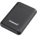 Intenso Power Bank 7313520 5000 mAh, Li-Pol&uuml;meer, 2x 5V-2.1A, USB-A, USB-C, microUSB, must