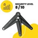 Manta Segmented Folding Bike Lock XR00FL01, 85cm, 8.5mm, rūdīts SS400 tērauds, 0.74kg, atslēgas slēdzene, melns