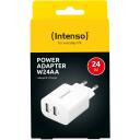 Intenso maitinimo adapteris 7802412, 2xUSB-A, 100-240 V, 5 V, 24 W, 2.4 A, 2 i&scaron;ėjimai, baltas