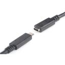 Digitus USB 3.1 Gen.2 pikenduskabel AK-300210-007-S, 0,7m, 10Gbps, Type C isane/naine, 20V/5A, 4K tugi