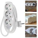 Emos Ilgintuvas P0321R, 1,5m, 3&times;2P+PE, balta, PVC, 3680W, vaikų apsauga