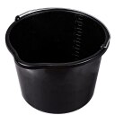 Builders Bucket 16 Litre GEKO G66101A, black, recycled plastic, internal scale, spout