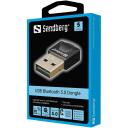 Sandberg Adapteris 134-34, Bluetooth 5.0, USB 2.0, 20m, 3,0 Mbps, 2,4 GHz, A2DP, HSP, keli ry&scaron;iai