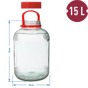 Browin stikla burka ar plastmasas vāku 600115, 15.0L, stikls, ar vāku
